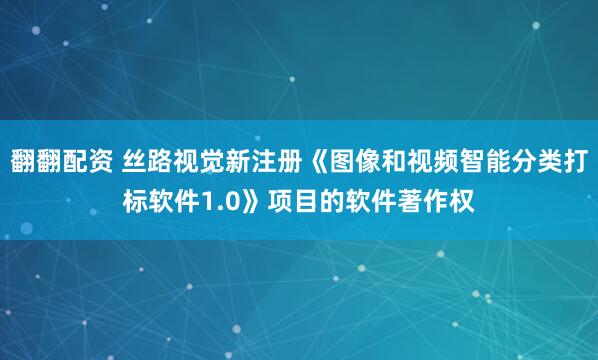 翻翻配资 丝路视觉新注册《图像和视频智能分类打标软件1.0》项目的软件著作权